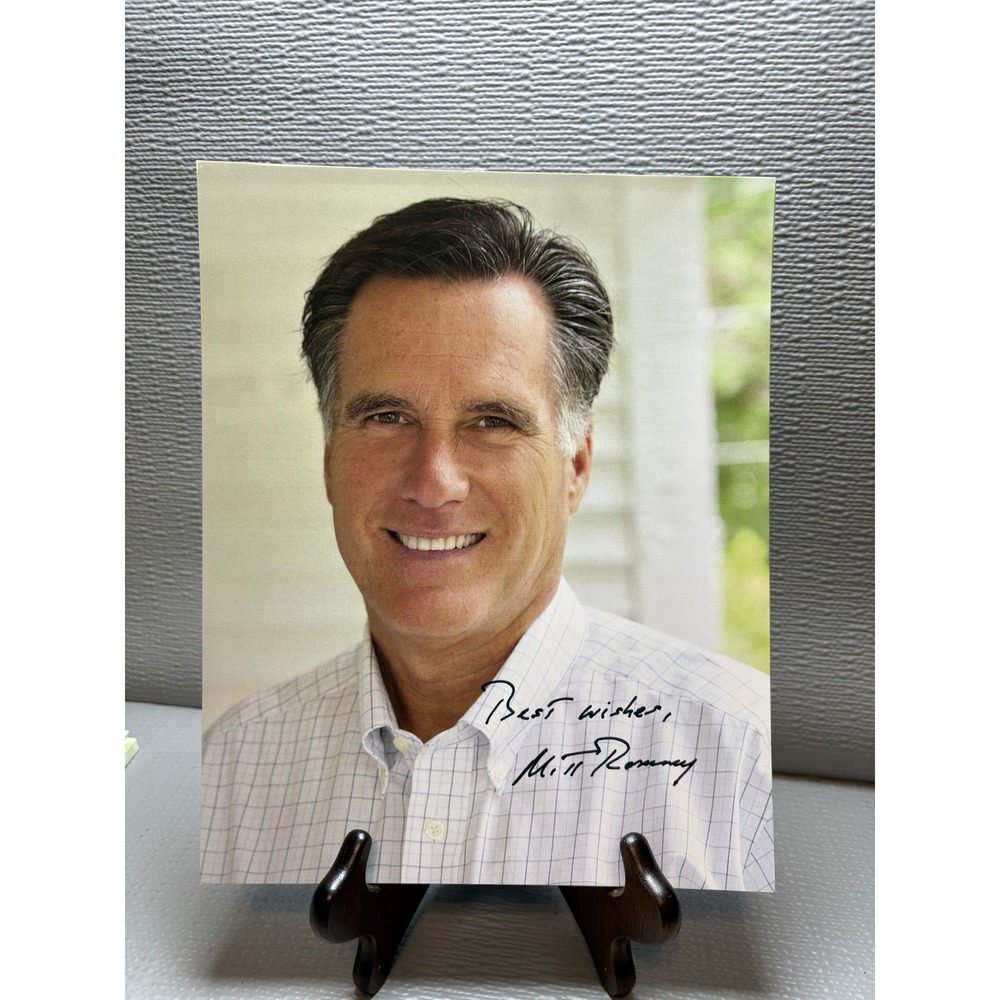 Mitt Romney Signed 8x10 Photo Autographed Political Memorabilia Best Wishes GOP